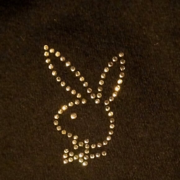 Sexy Vintage PLAYBOY Intimates Black CAMI & BOYSHORT w/RHINESTONE BUNNYHEAD logo - Picture 1 of 10